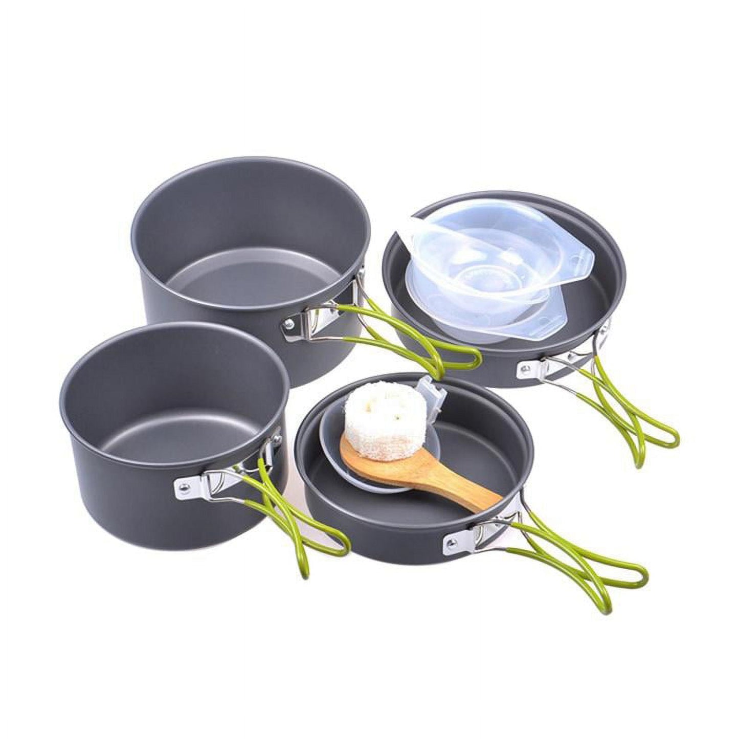 11in1 Portable Camping Cookware Kit Lightweight Folding Nonstick Cooking Pot Pan Spoon Set Cook Equipment