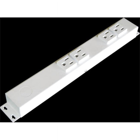 12 in. 4 TR Outlet Hardwired Plug Strip, White