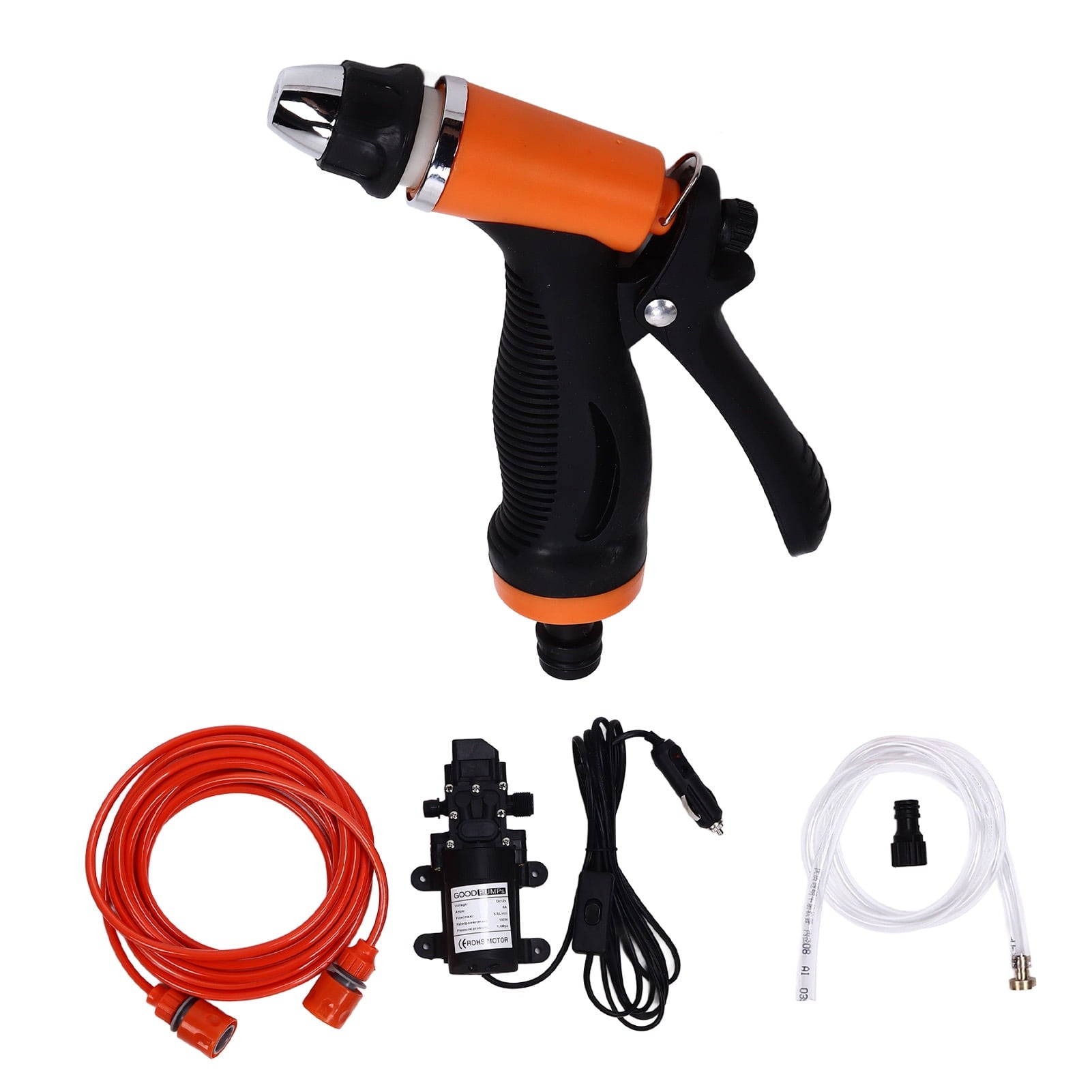 12V Pressure Washer 100W Portable Car Washer Pump Cleaning Kit for Home Garden G1/2 External Thread