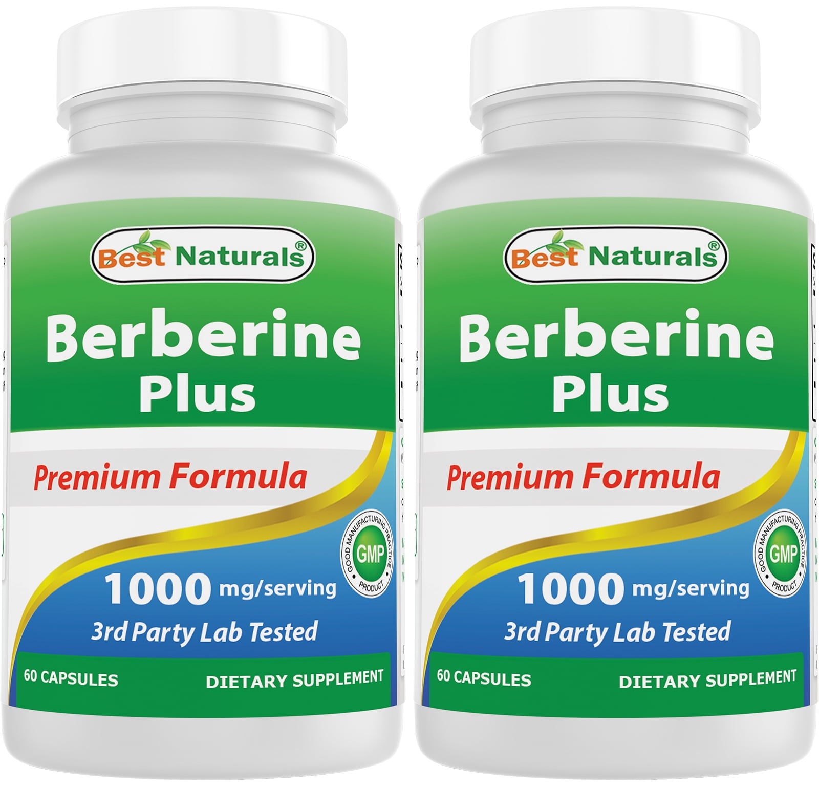 2 Pack Best Naturals Berberine Plus 1000 mg per serving 60 Capsules | Berberine for Healthy Blood Sugar Levels, Digestion & Immunity (Total 120 Capsules)