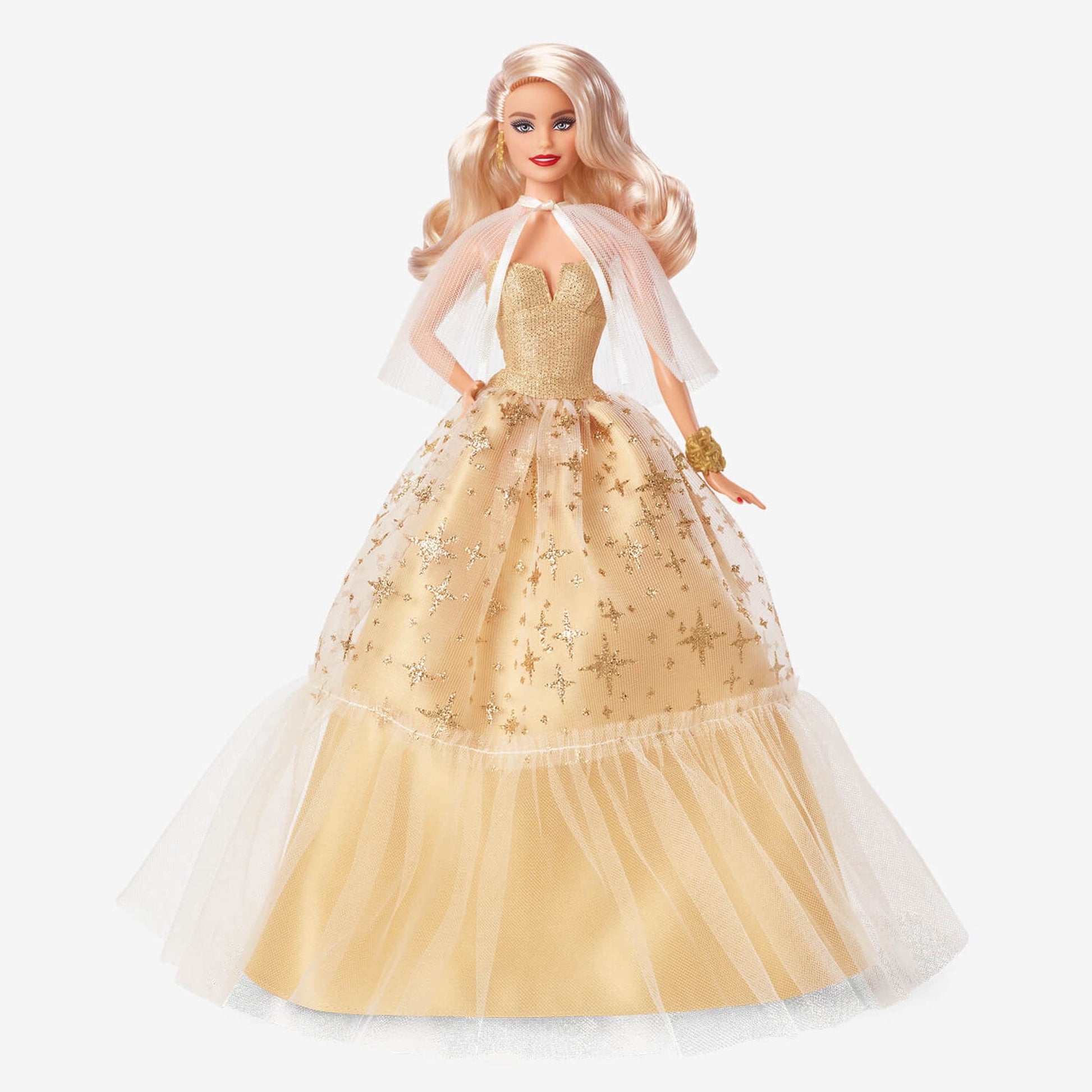 2023 Holiday Barbie Doll, Seasonal Collector Gift, Golden Gown and Blond Hair