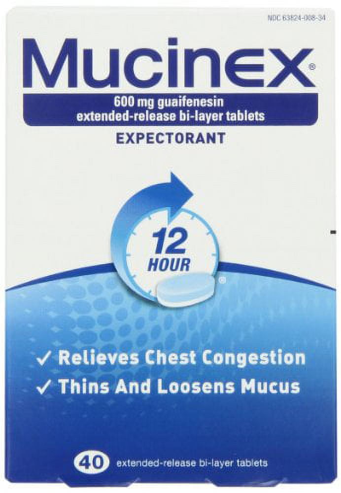 3 Pack - Mucinex 12-Hour Chest Congestion Expectorant Tablets, 40 Each