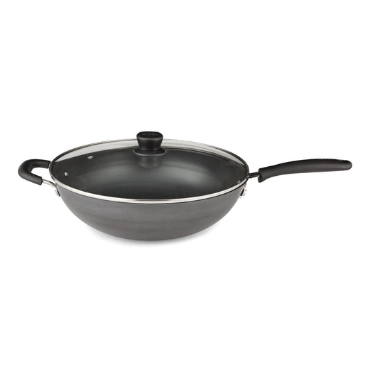 34cm Carbon Steel Wok with Lid