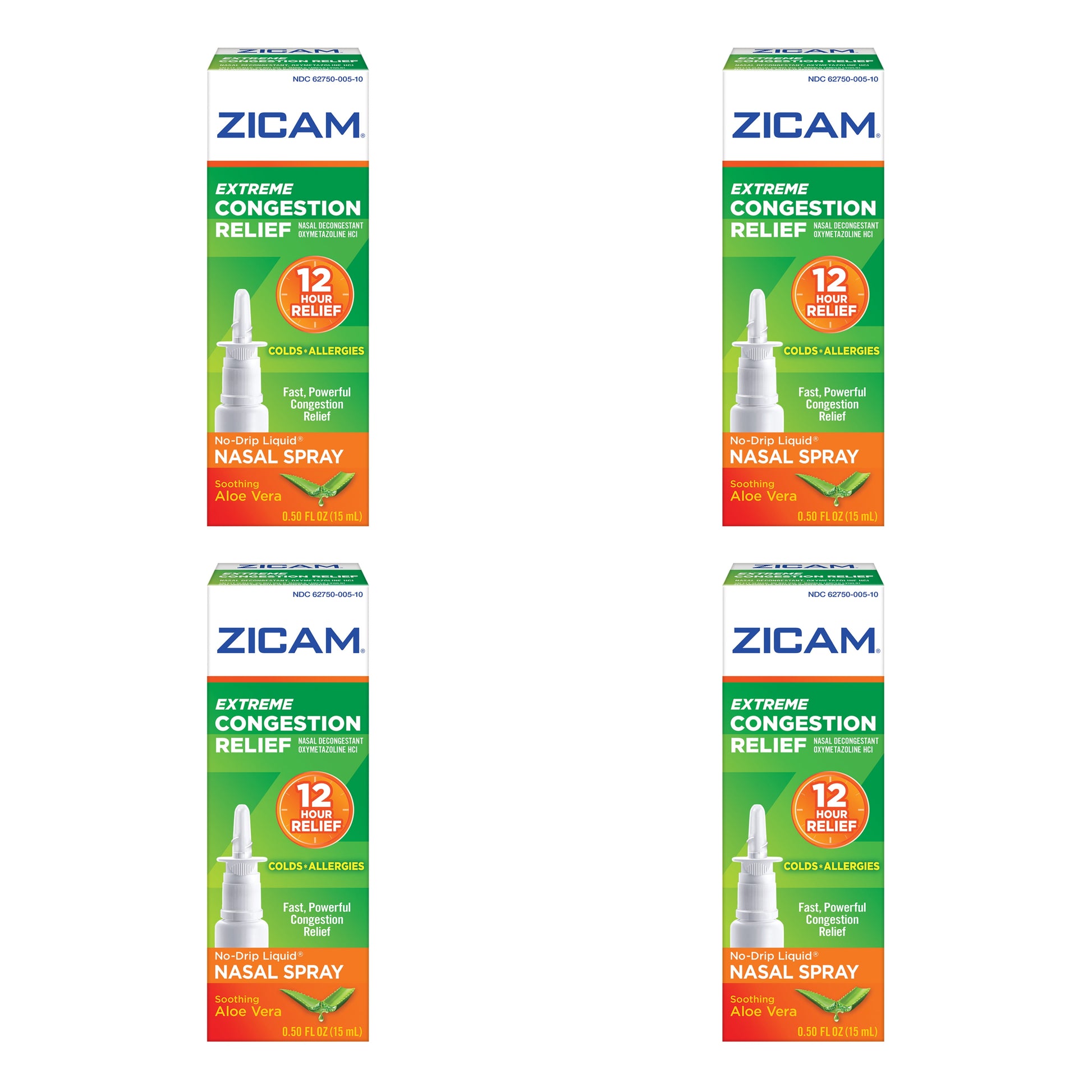 4 Pack Zicam Extreme Congestion Relief Liquid Nasal Spray 0.50oz Each