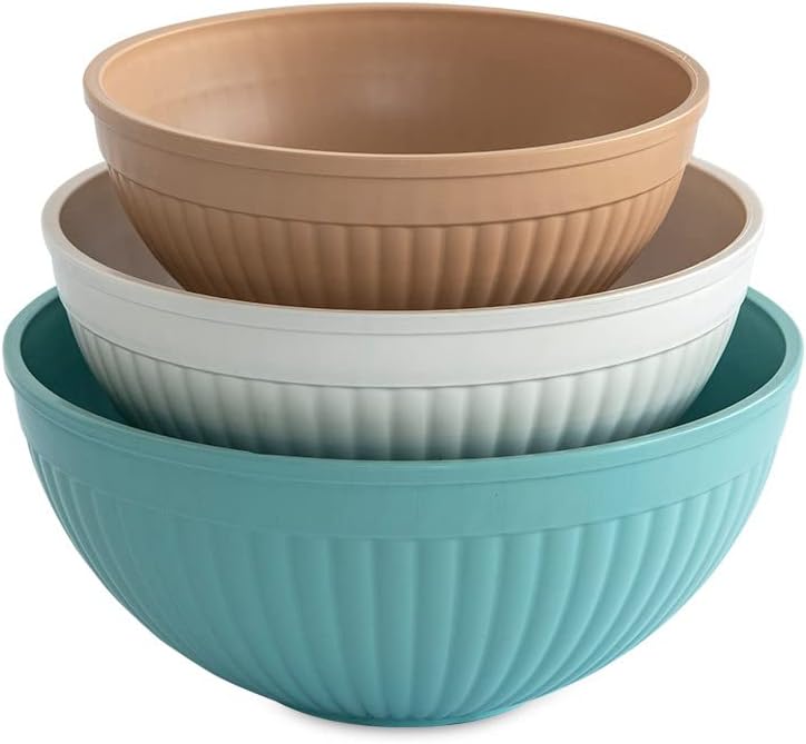 Nordic Ware Prep and Serve Mixing Bowls Set, 3-Piece, Earth-Tones