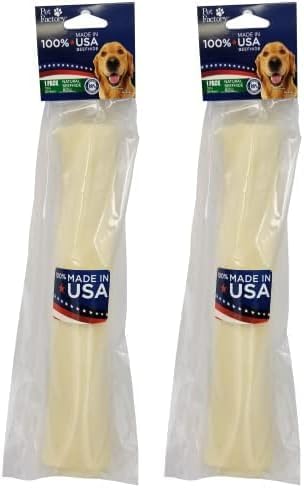 Pet Factory 100% Made in USA Beefhide 10" Roll Dog Chew Treat - Natural Flavor, 1 Count\/2 Pack