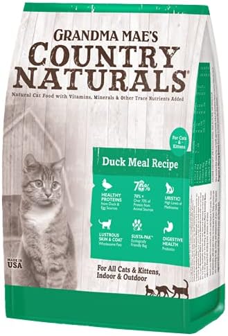 Grandma Mae's Country Naturals Grain Inclusive Dry Cat & Kitten Food 6 LB Duck Meal Recipe