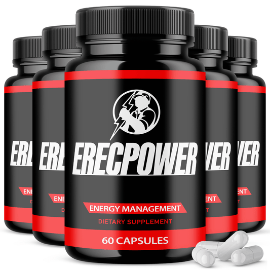 (5 Pack) Erecpower Capsules Multivitamin Health Supplement Official Formula Advanced Strength Erecpower Support Vitamin Pills Reviews Erec Power Strength Maximum Performance (300 Capsules)