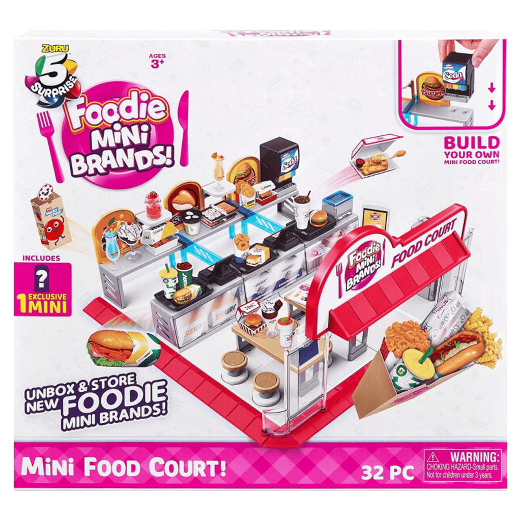 5 Surprise Foodie Mini Brands Mini Food Court Novelty & Gag Toy with 1 Exclusive Mini by ZURU