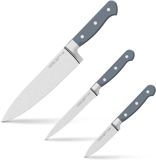 Chicago Cutlery Halsted (3-PC) Cutlery, Ergonomic Handles and Sharp Stainless Steel Professional Chef Cutlery Set