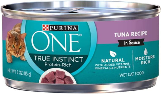 Natural High Protein Cat Food, True Instinct Tuna Recipe in Sauce - (12) 3 oz. Pull-Top Cans