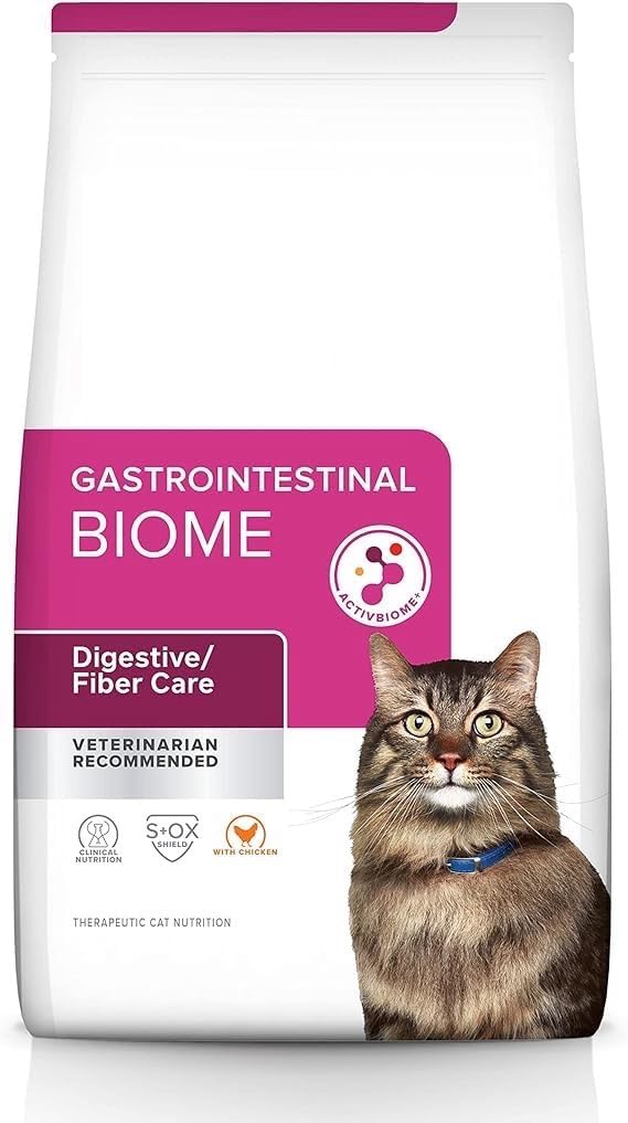 Hill- s Gastrointestinal Biome Stress Digestive/Fiber Care with Chicken Dry Cat Food 4 lb