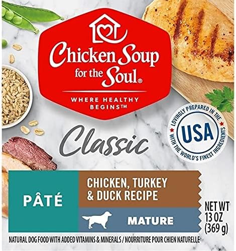 Chicken Soup Mature Chicken Turkey & Duck Canned Pate Dog Food 12/13oz Case