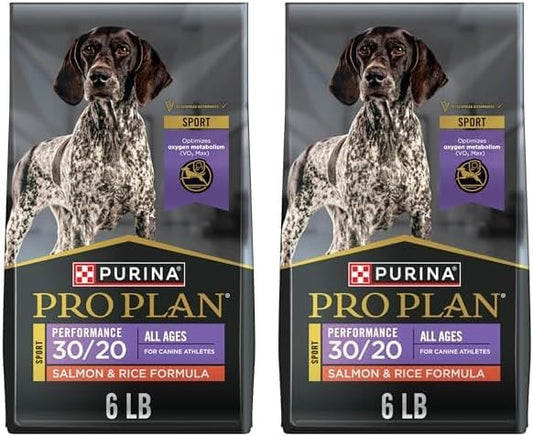 Purina Pro Plan High Energy, High Protein Dog Food, Sport 30/20 Salmon & Rice Formula - 6 lb. Bag (Pack of 2)