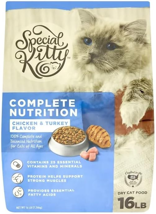 Generic Special Kitty Chicken & Turkey Flavor Kibble Dry Cat Food for Cats, Complete Nutrition (16 LB)