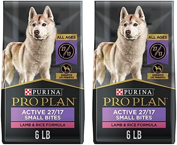 Purina Pro Plan High Protein, Small Bites Dog Food, Sport 27/17 Lamb & Rice Formula - 6 lb. Bag (Pack of 2)