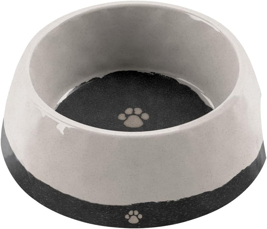 TarHong Bamboo Brown Glaze Pet Bowl for Food and Water, Pure Melamine, Shatterproof, Medium, 2.5 Cup