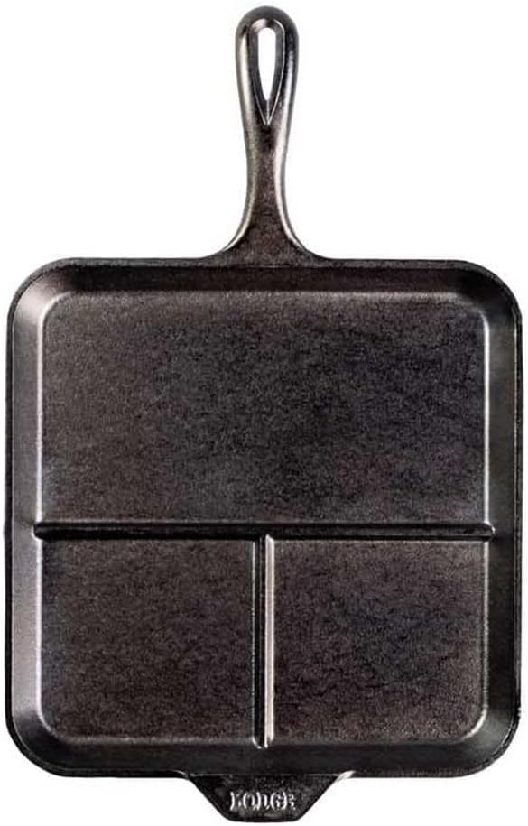 Lodge Cast Iron 11 Inch Square Divided Griddle