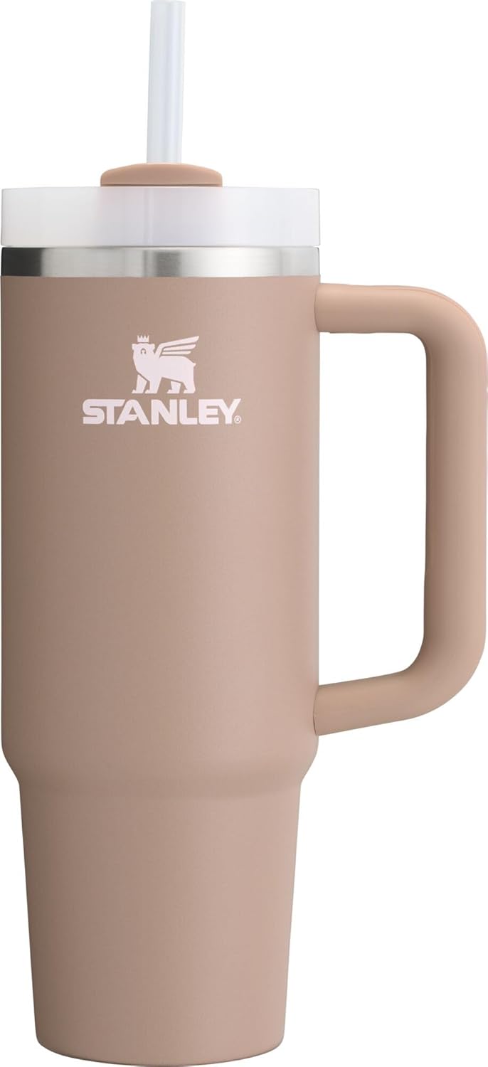 Stanley Quencher H2.0 Tumbler with Handle & Straw 30 oz | Twist On 3-Way Lid | Cupholder Compatible for Travel | Insulated Stainless Steel Cup | BPA-Free | Almond Rose