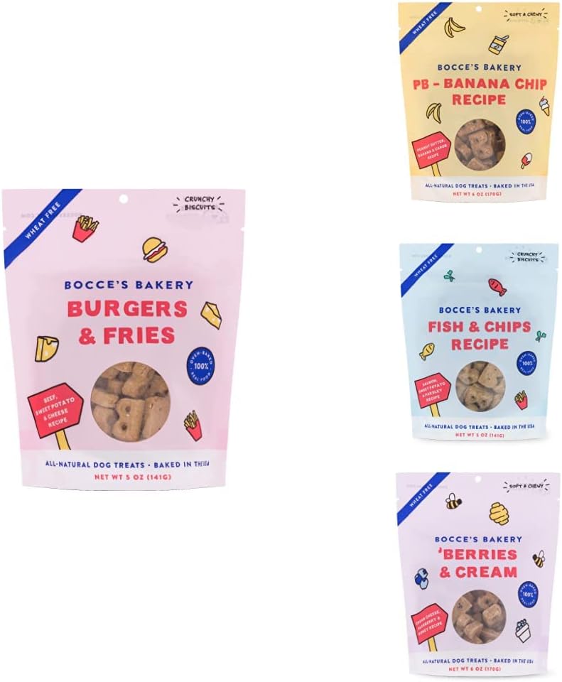 Bocce's Bakery Dog Days of Summer Treat Bundle for Dogs - Special Edition Wheat-Free Dog Treats, Made with Real Ingredients, Baked in The USA, All-Natural Soft & Chewy Cookies & Crunchy Biscuits, 5 oz