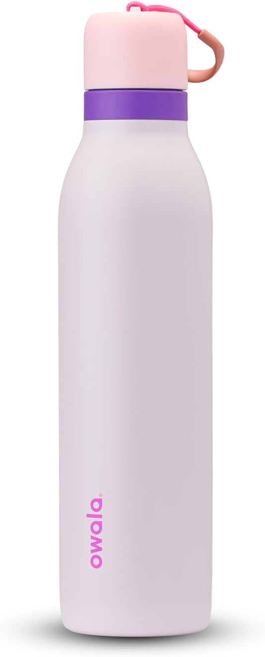 Owala FreeSip Twist Insulated Stainless Steel Water Bottle with Straw for Sports and Travel, BPA-Free, 24-oz, Pink\/Purple (Dreamy Field)