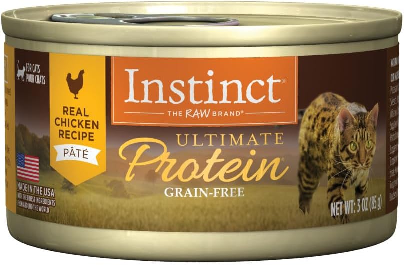 Instinct Ultimate Protein Grain Free Real Chicken Recipe Natural Wet Canned Cat Food, 3 oz. Cans (Case of 24)