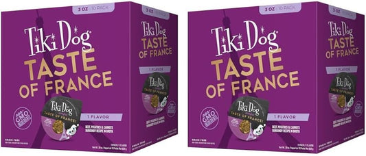 Tiki Dog Taste of The World Wet Dog Food, France Beef, Potatoes & Carrots, Multi-Pack, 3 oz. Cups (10 Count) (Pack of 2)