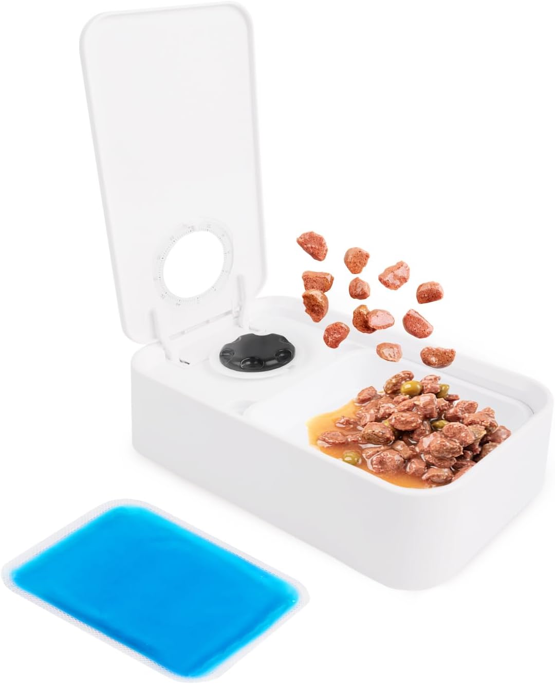 ALL FOR PAWS Timed Dog Feeder with Ice Pack \u2013 1 Meal | Automatic Pet Food Dispenser | Portion Control | Keep Fresh | Ideal for All Dog Breeds (1 Meal)