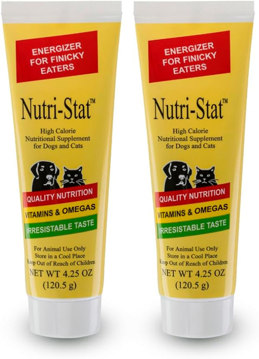 Tomlyn Nutri-Stat High-Calorie Nutritional Gel for Dogs & Cats, Helps Support a Healthy Appetite for Dogs & Cats, Providing Calories, Vitamins, & Minerals in a Tasty Malt Flavored Supplement, 2-Pack