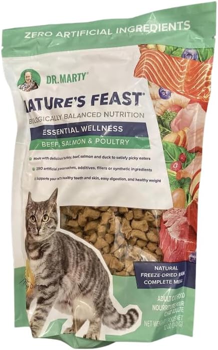 Dr. Marty Nature's Feast Essential Wellness Beef, Salmon and Poultry Dry Cat Food 12 oz