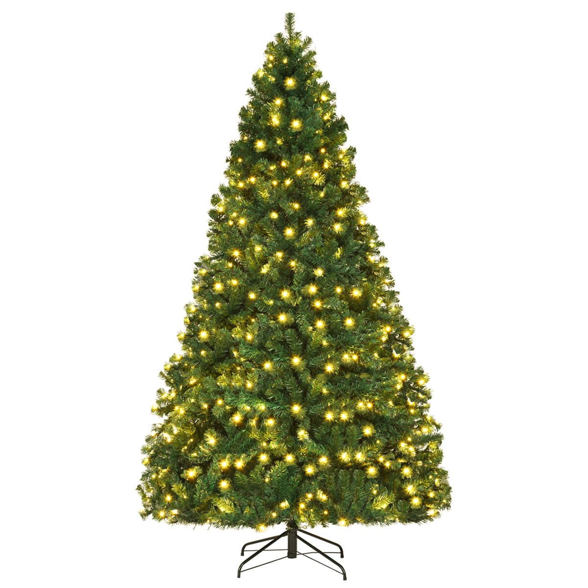 8Ft Pre-Lit Hinged PVC Christmas Tree 430 LED Lights