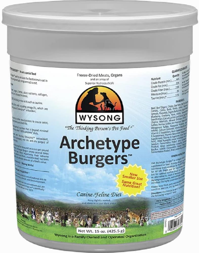 Wysong Archetype Burgers Canine/Feline Diet Dog/Cat Food- 15 Ounce Canister