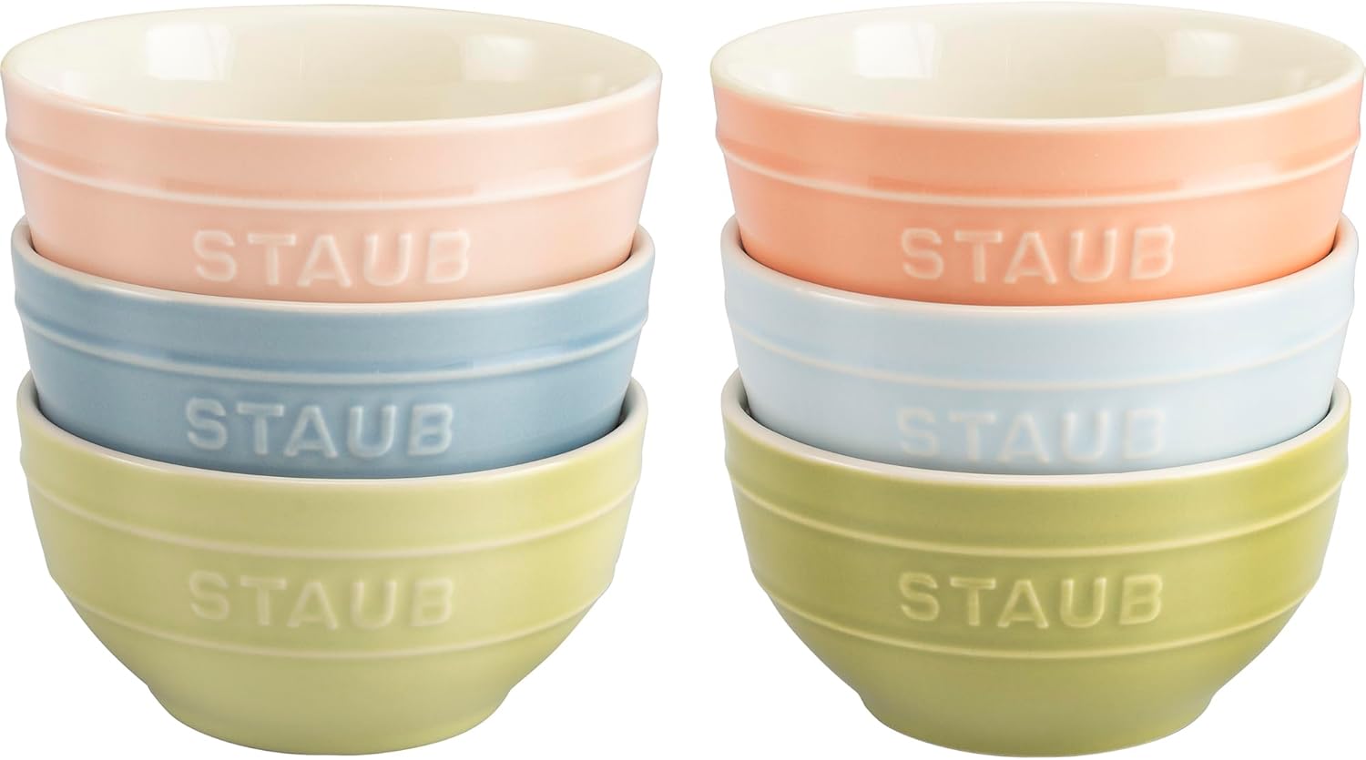 Staub Ceramic 6-pc 4.75-inch Small Universal Bowl Macaron Pastel Colors