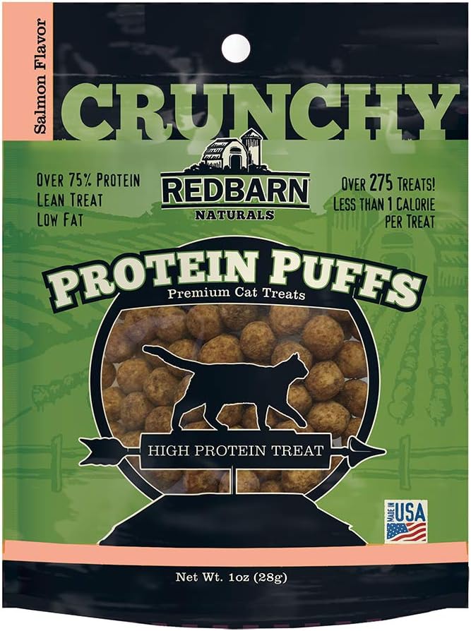 Redbarn Naturals Protein Puffs for Cats Salmon Flavor 12 Pack 1 oz