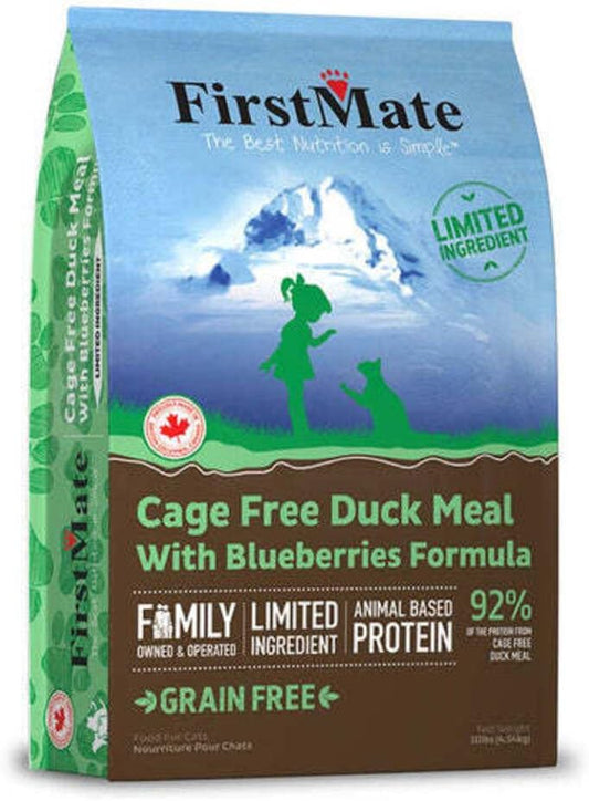 FirstMate Cage Free Duck Meal & Blueberries Formula for Cats (10 lb.)