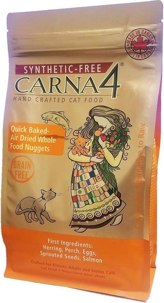 CARNA4 Grain Free Cat Food, Fish Formula (Herring, Perch, Salmon) (4lb)