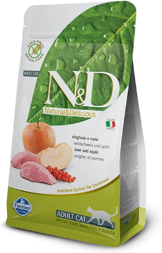 Natural & Delicious Grain Free Boar and Apple Adult Cat, 11 lb bag