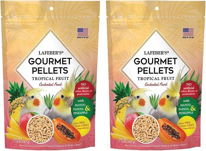 LAFEBER'S Cockatiel Pellets (1.25 lb (Pack of 2), Tropical Fruit Pellets)