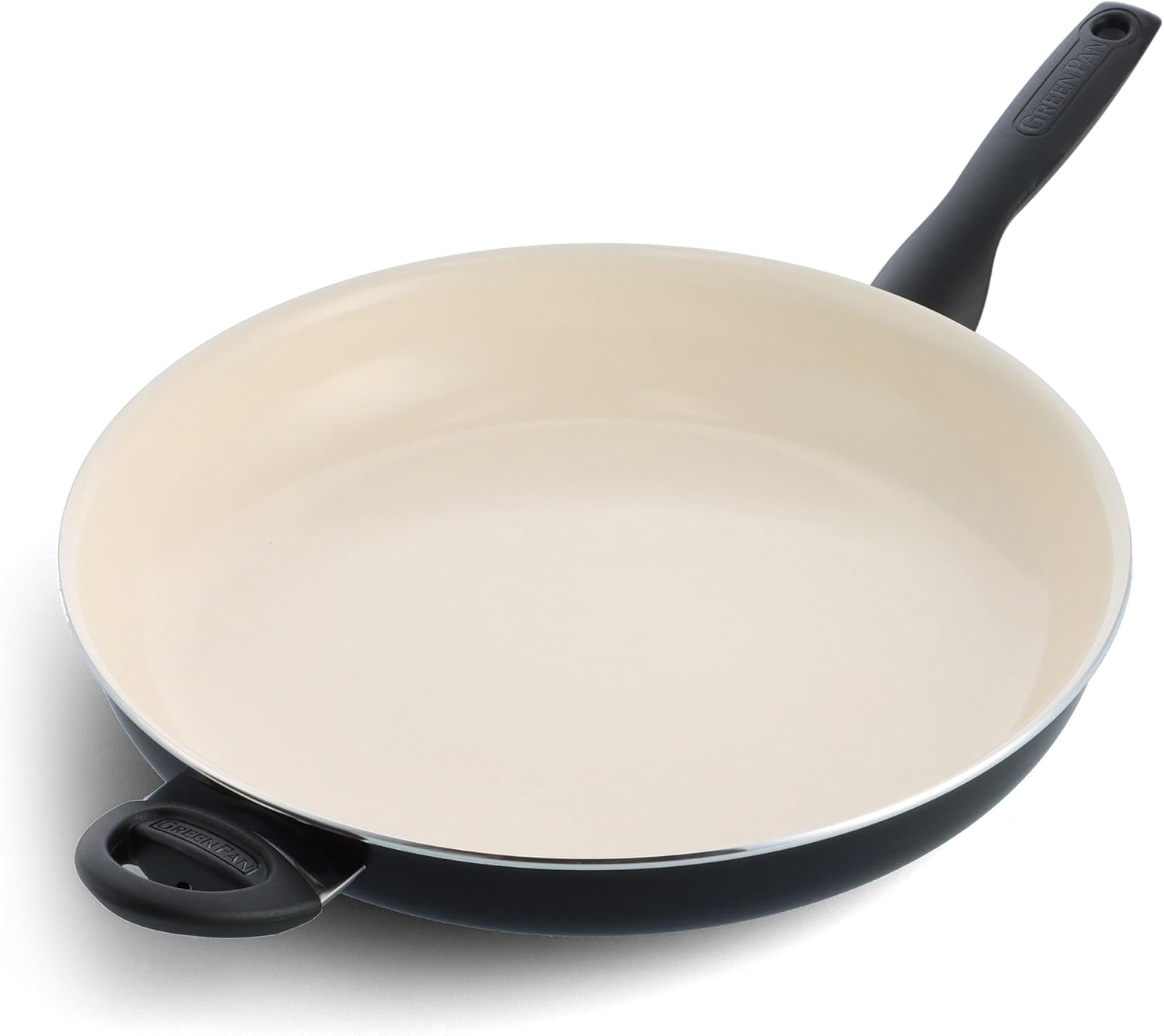 GreenPan Rio Healthy Ceramic Nonstick 13.5" Frying Pan Skillet, PFAS-Free, Dishwasher Safe, Black