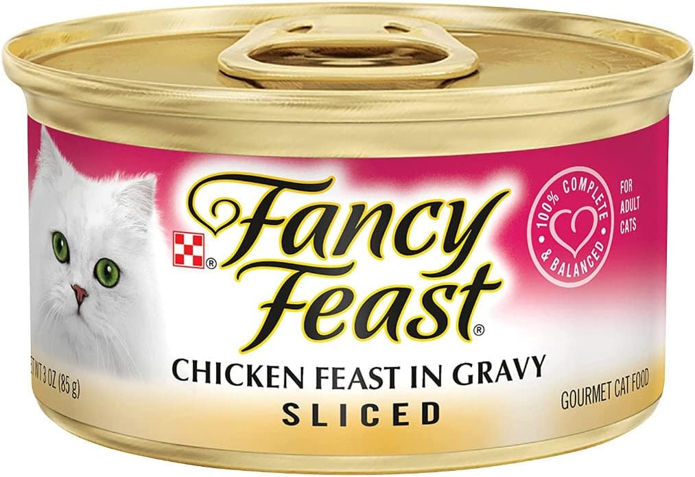 Sliced Chicken Feast in Gravy Canned Wet Cat Food - (12 Pack) 3oz cans