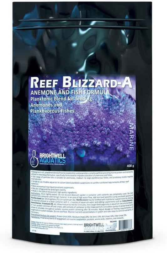 Brightwell Aquatics Reef Blizzard-A - Planktonic Food Blend for Anemones & Planktivorous Fish, 400 Grams