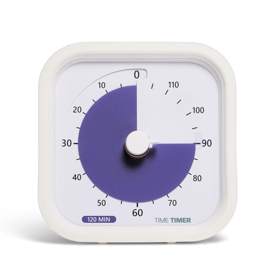 TIME TIMER 120 Minute MOD Education Edition ⁠— Visual Timer with Desktop Software for Kids Classroom Learning, Testing Timer, Study Tool and Office Meetings with Silent Operation (White - 120min)