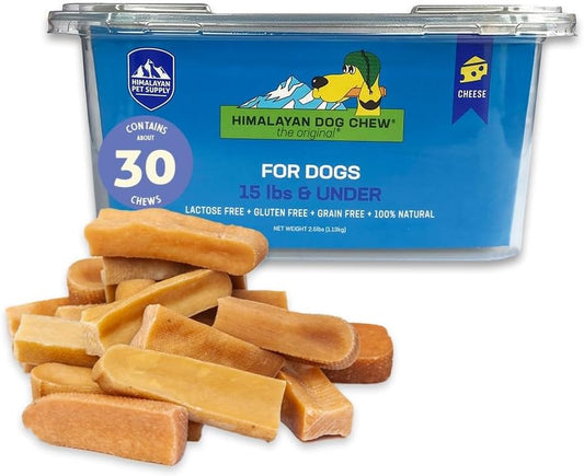 Himalayan Hard Cheese Chews | Long Lasting, Stain Free, Protein Rich, Low Odor | 100% Natural, Healthy & Safe | No Lactose, Gluten Or Grains | 2.5 lbs BULK TUB | SMALL | for Dogs 15 Lbs & Smaller