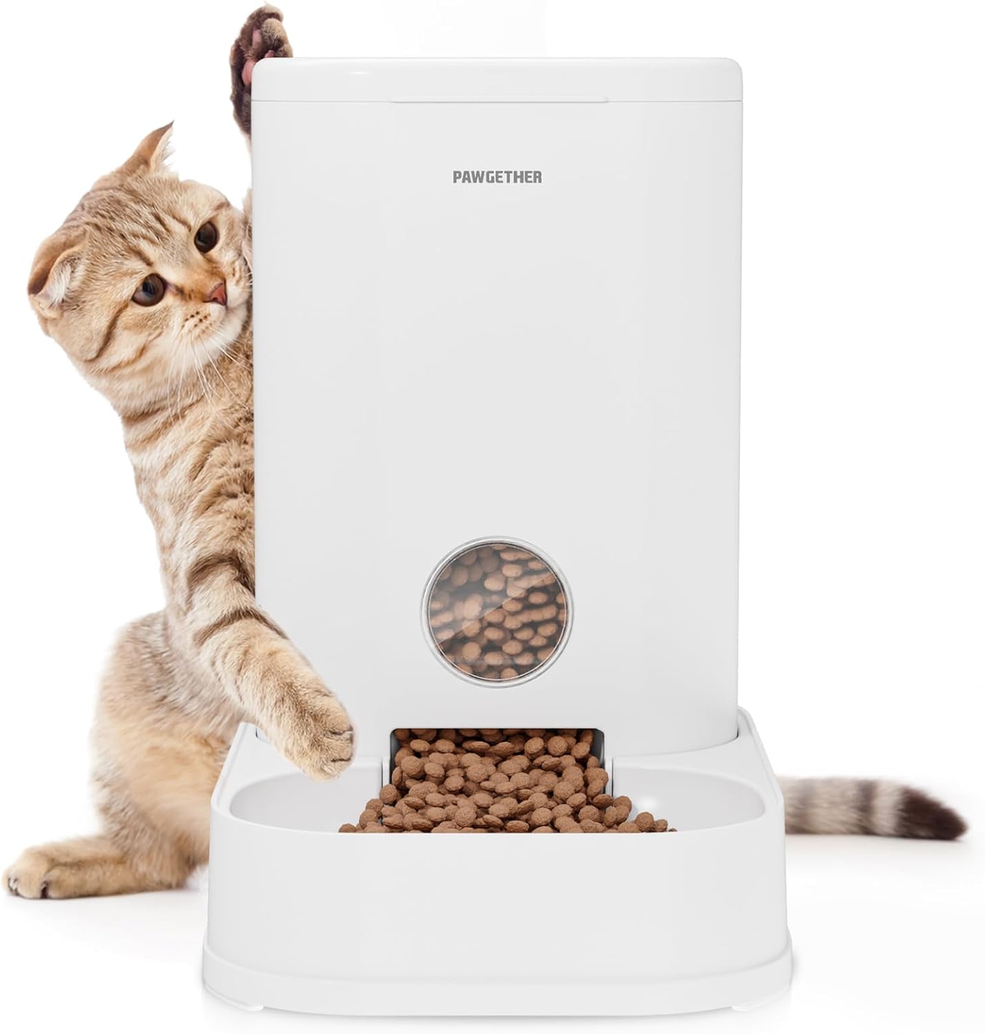 PAWGETHER® Gravity Cat Feeder, Self-Dispensing Dog Food Dispenser, Pet Food Station 1 Gallon\/3.5L Capacity Automatic Pet Feeder Cat & Dog Food Bowl, Easy to Fill