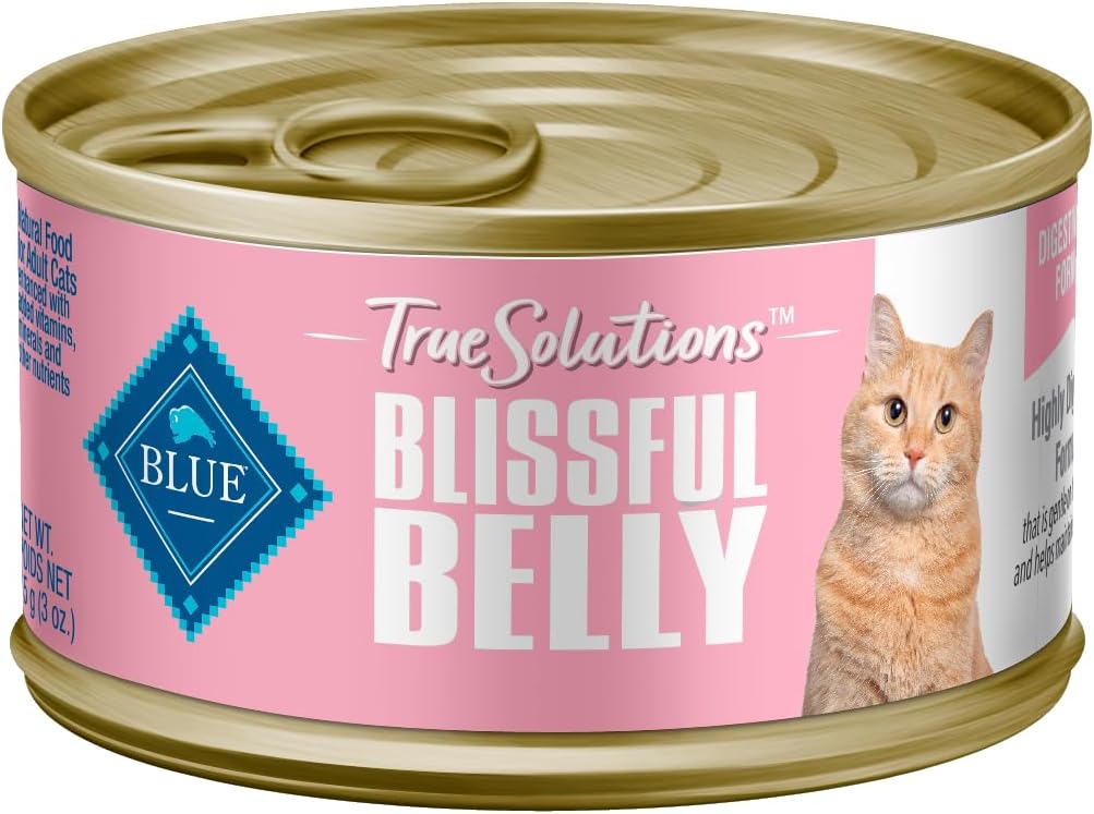 Blue Buffalo True Solutions Blissful Belly Digestive Care Natural Wet Food for Adult Cats, Chicken, 3-oz Cans (24 Count)