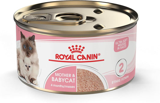 Royal Canin Feline Health Nutrition Mother & Babycat Ultra Soft Mousse in Sauce Canned Cat Food, 3 oz can (24-count)