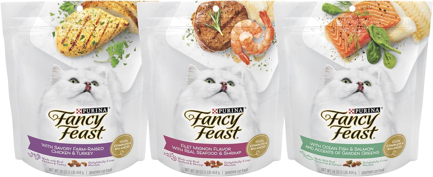 Fancy Feast Purina Gourmet Cat Food Flavor Variety Bundle (Filet Mignon + Fish + Chicken Turkey)