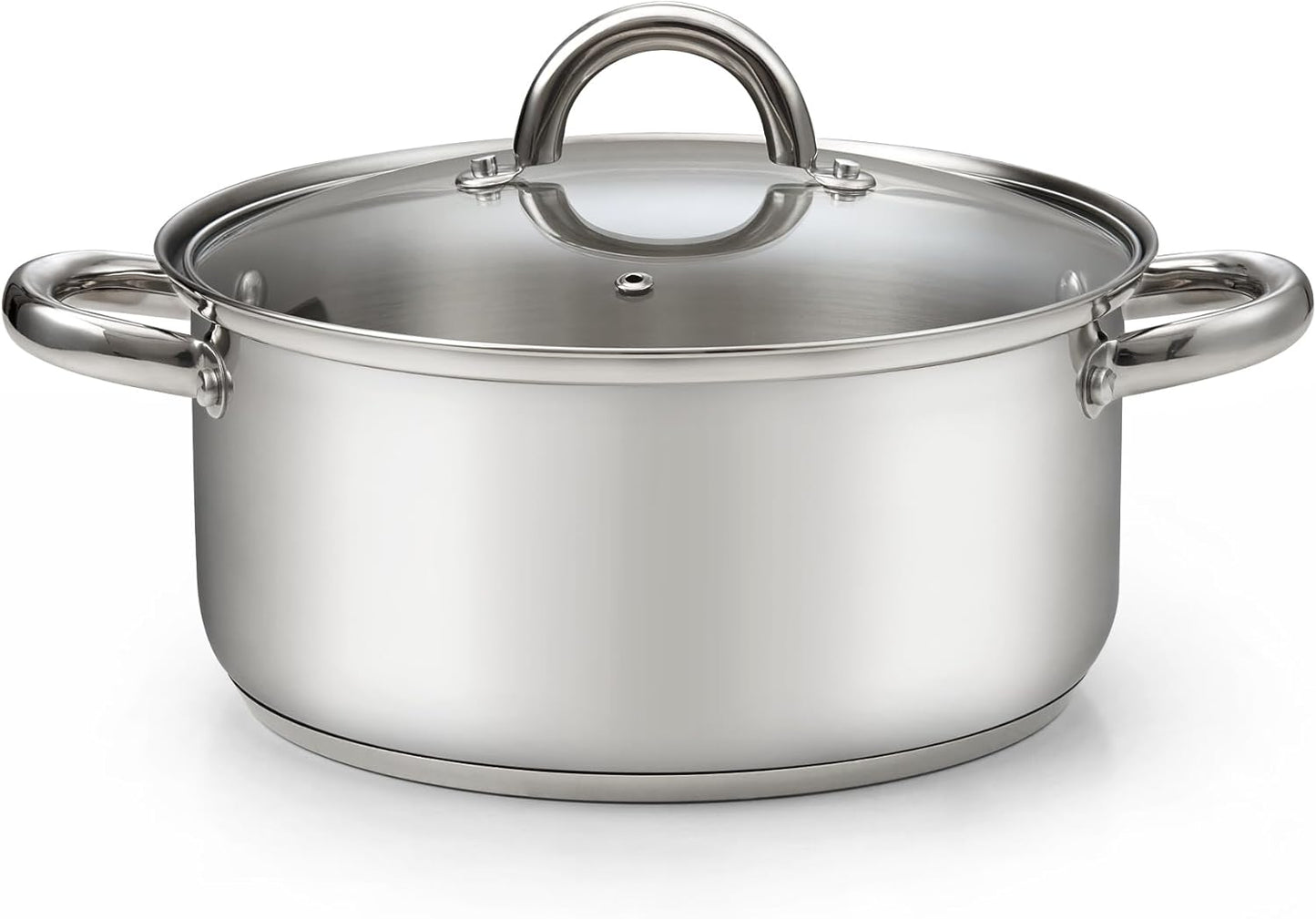 Cook N Home 5.5-Quart Sauce Pot Stainless Steel Stockpot with Glass Lid, Basics Saucier Casserole Stock Pot