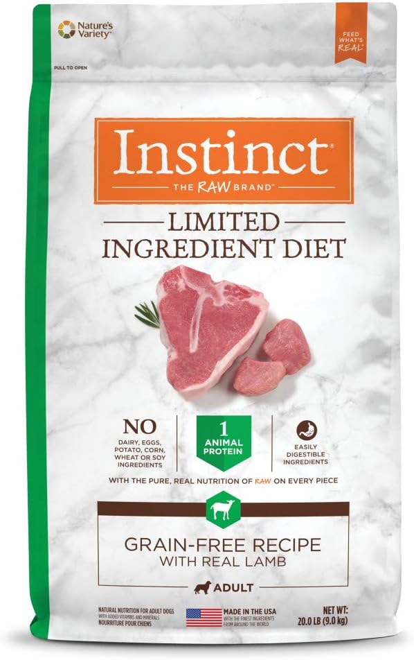 Instinct Limited Ingredient Diet Grain Free Recipe with Real Lamb Natural Dry Dog Food, 20 lb. Bag