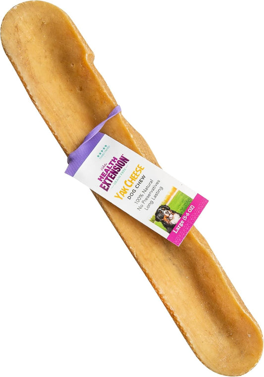 Health Extension Yak Cheese Chew for Dogs, Large - All-Natural Himalayan Treat Made with Yak and Cow Milk